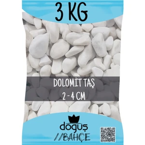Bahçe Dolomit Beyaz 3 kg 2-4 cm Dere Çakıl Bahçe Süs Akvaryum Teraryum Taşı