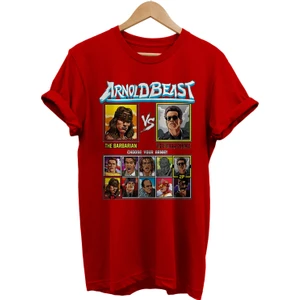 Arnold Schwarzenegger Baskılı %100 Pamuk Oversize T-Shirt Büyük Beden Tişört