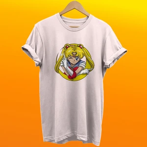 Sailor Moon Usagi Tsukino Baskılı %100 Pamuk Oversize T-Shirt