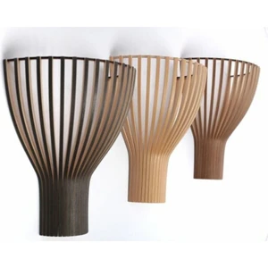 Modern Konik Tasarım Doğal Ahşap Mdf Lazer Kesim Rustik Salon Aplik (1 Adet)