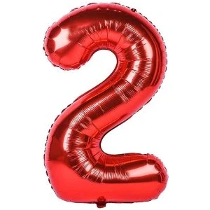 Eğlence Marketi 2 Rakam Kırmızı Renk Folyo Balon 40 Inç