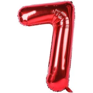 Eğlence Marketi 7 Rakam Kırmızı Renk Folyo Balon 40 Inç