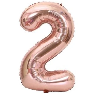 Eğlence Marketi 2 Rakam Rose Gold 100 cm Folyo Balon