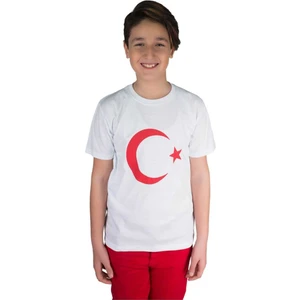 Bayrak Baskılı Kısa Kollu 23 Nisan 19 Mayıs 30 Ağustos 10 Kasım Süper Kalite  Çocuk T-Shirt