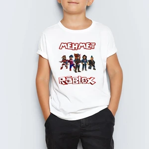 Isme Özel Roblox Baskılı  Çocuk Tişört T-Shirt Mr-09