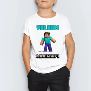 Isme Özel Minecraft Baskılı  Çocuk Tişört T-Shirt Mr-04