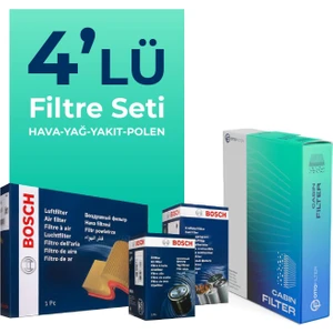 BOSCH Peugeot 407 1.6 Dizel Filtre Bakım Seti (2004-2011) 4 Lü