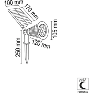 15W Güneş Enerjili Kazıklı Çim Armatür Beyaz