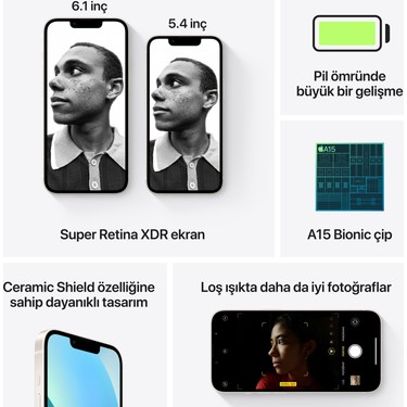 iPhone 13 256 GB Beyaz Fiyatı, Taksit Seçenekleri ile Satın Al