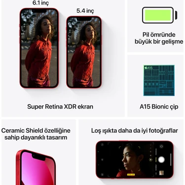 iPhone 13 128 GB Kırmızı Fiyatı, Taksit Seçenekleri ile Satın Al
