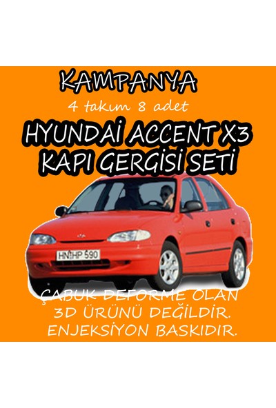 Hexagon Hyundai Accent X3 Kapı Gergi Limitör Tamir Takım 4 Kapı Set 8 Ad