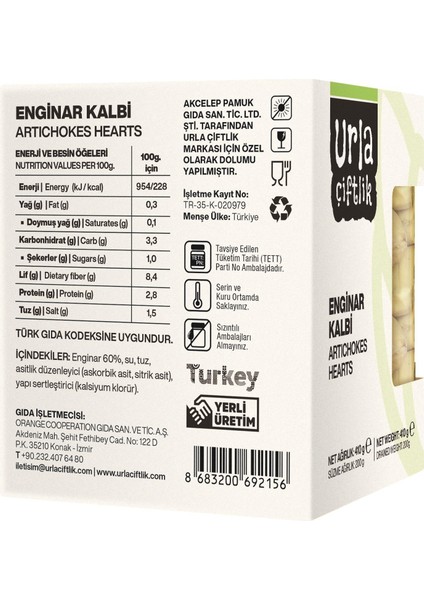 Urla Çiftlik Enginar Kalbi 410 gr