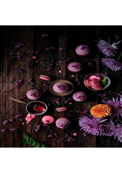 Makaron Cupcake Tatlı Desenli Dijital Baskılı Kaymaz Taban Yıkanabilir Leke Tutmaz Mutfak Halısı