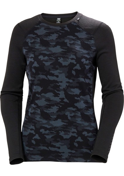 Hh W Lıfa Merıno Mıdw Gra Crew Kadın Termal Içlik T-Shirt 49379_990