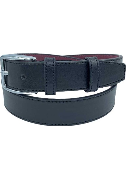 3 cm Klasik Deri Dikişli Erkek Çocuk Kemeri Siyah fiyatları