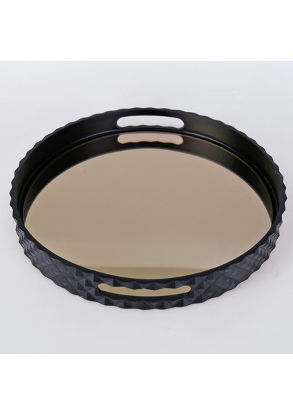 Piramit Yuvarlak Tepsi Siyah indirimleri