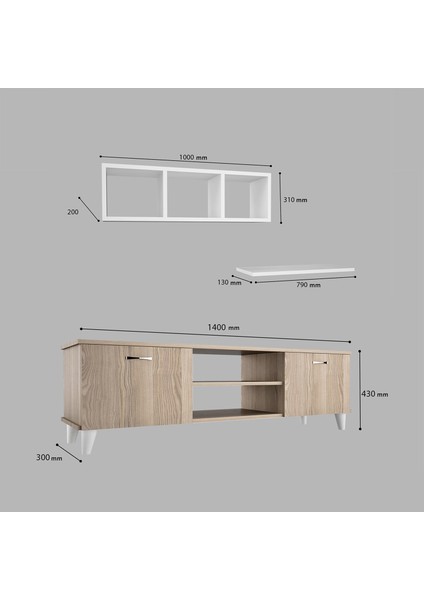 ARDİN TV ÜNİTESİ TAKIMI 3 LÜ SET