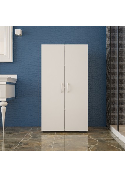 GÜNEŞ 110 cm 2 Kapaklı Banyo- Havlu- Mutfak- Erzak- Kavonoz- Kiler Dolabı