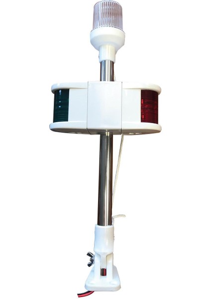 Tekne Için Işıklı Kombine Bayrak Direği 40 cm Ampül 12V LED