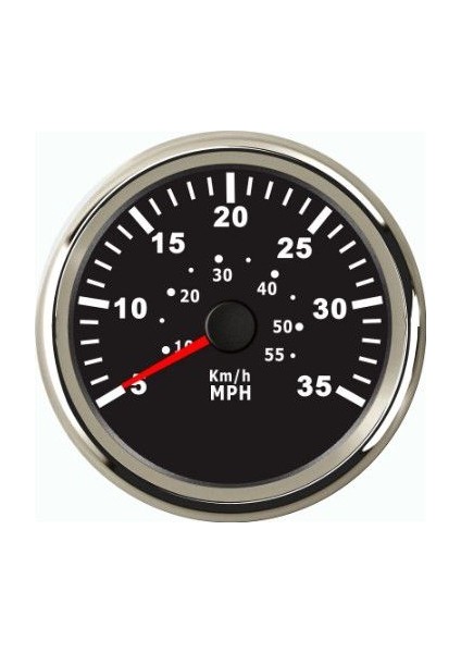 Sürat Göstergesi 35MPH 12/24V Çap 85MM Siyah Tekne Yat