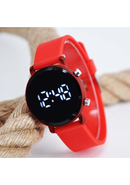 Kırmızı Renk Silikon Kordon Şık Tasarım Kadın Kol Saati SU-476-001