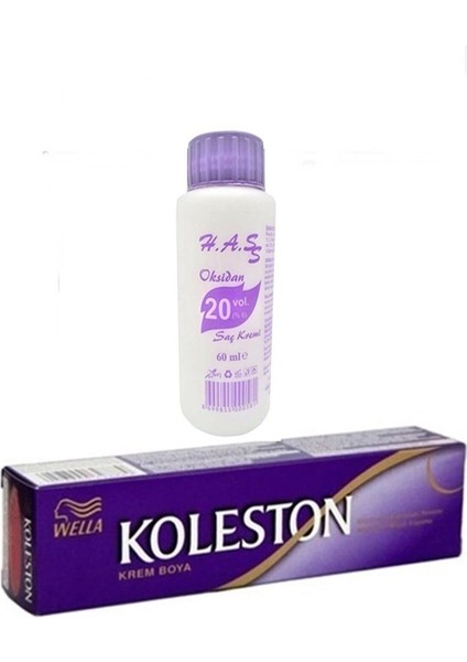 Koleston Tüp Saç Boyası 3.4 Koyu Kestane + Oksidan 20 Volüm 60 ml