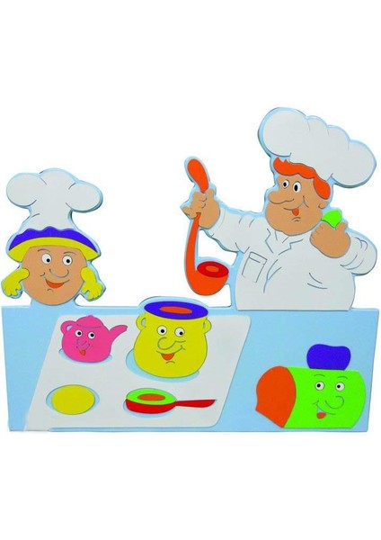 Woodylife Baş Aşçı Ahşap Dolap-Duvar Figürü-60 cm Çocuk Odası Anaokulu Dekor