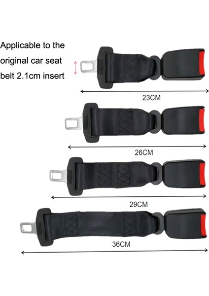 puluz 2 Adet Oto Emniyet Kemeri Uzatıcı 29Cm - Siyah (Yurt Dışından)