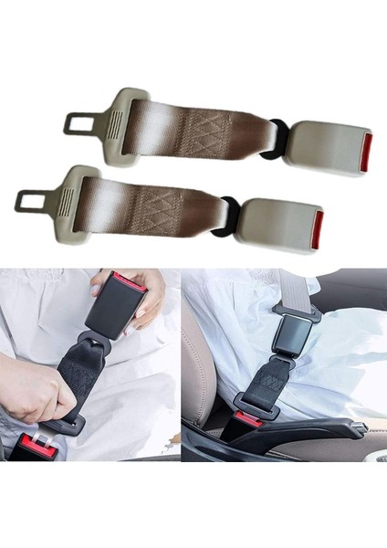 2 Adet Araba Emniyet Kemeri Uzatıcı, Uzunluk:36Cm Bej (Yurt Dışından)