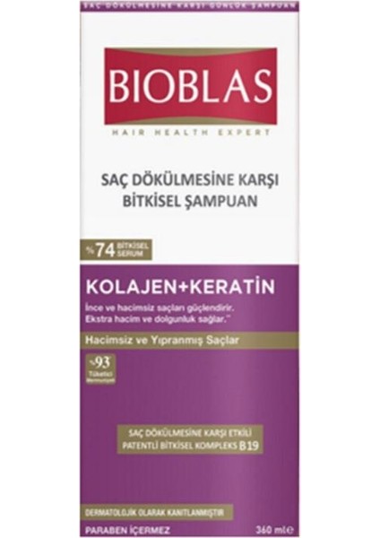 Hacim Şampuanı Collagen Keratin 360 ml