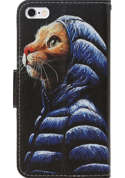 İphone 6 Plus / 6S Plus Için 3D Renkli Çizim Deri Kılıf Aşağı Ceket Kedi (Yurt Dışından) fiyatları
