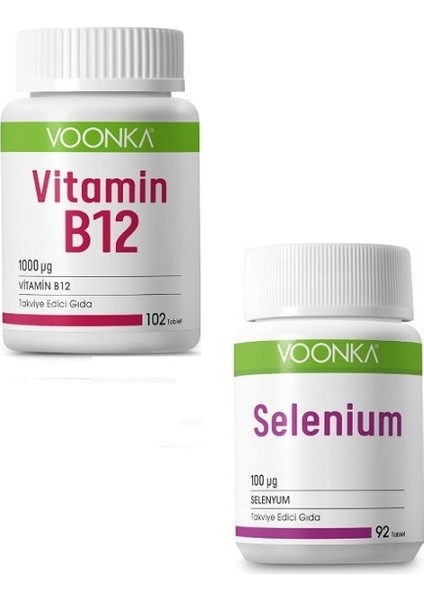 Vitamin B12 1000 Μg 102 Tablet+Yetişkinler Için Selenyum 100 Mcg 92 Tablet