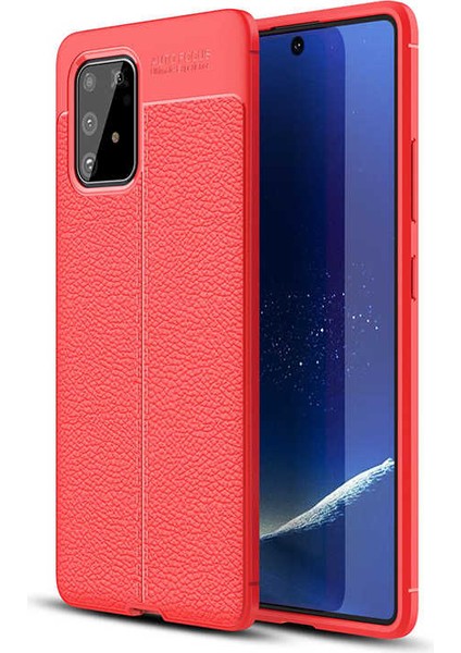 Samsung Galaxy A91 (S10 Lite) Kılıf Rugan Armor Deri Görünümlü Parmak İzi Yapmaz Dayanıklı Niss Silikon Kapak