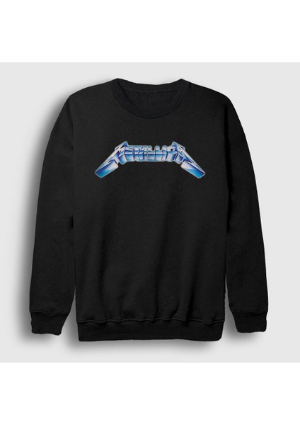 Unisex Siyah Logo V2 Metallica Sweatshirt