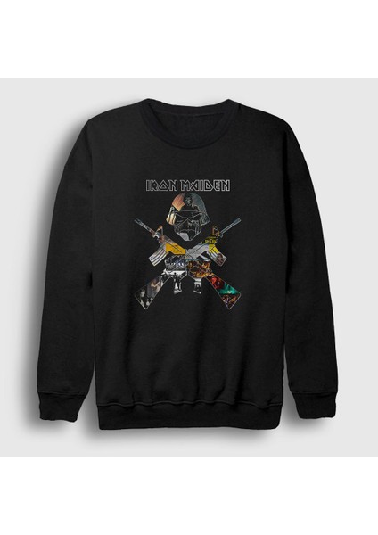 Unisex Siyah Soldier V2 Iron Maiden Sweatshirt