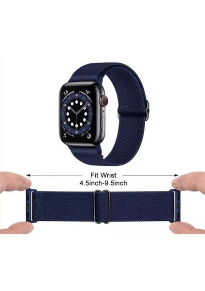 Apple Watch Uyumlu Saat Bandı ( 42-44-45 Mm)Ayarlanabilir Tokalı Elastik Rahat Şık Kordon