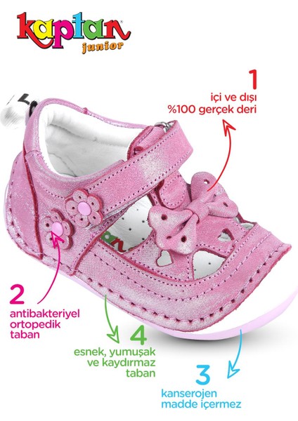 Ilkadım Hakiki Deri Kız Bebek Çocuk Ortopedik Ayakkabı Patik Imsk 301-X
