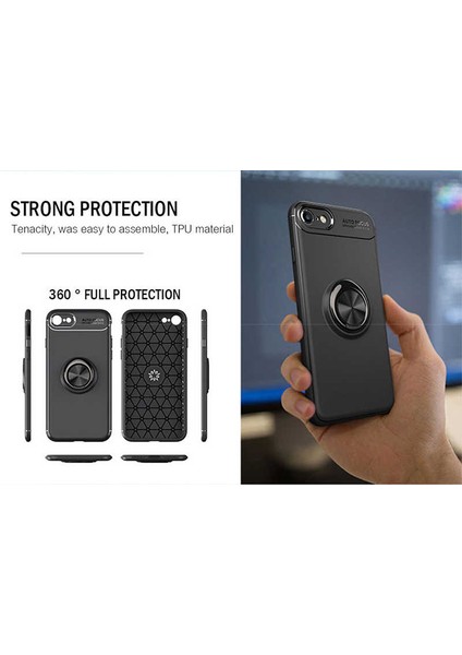 Apple iPhone 6 Kılıf Yüzüklü Standlı Autofocus Shockproof Ravel Silikon