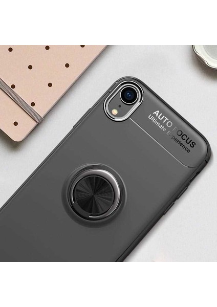 Apple iPhone Xr Kılıf Yüzüklü Standlı Autofocus Shockproof Ravel Silikon