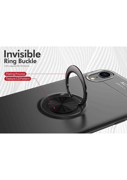 Apple iPhone Xr Kılıf Yüzüklü Standlı Autofocus Shockproof Ravel Silikon
