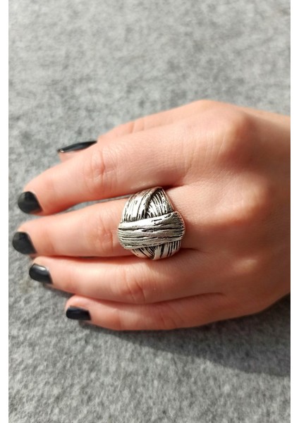 Antik Gümüş Kaplama Sarma Şekilli El Yapımı Ayarlanabilir Unisex Yüzük fırsatları