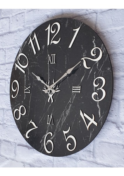 Mermer Desenli Duvar Saati ile Daldaki Kuş ve Hayat Ağacı Tablo fiyatları