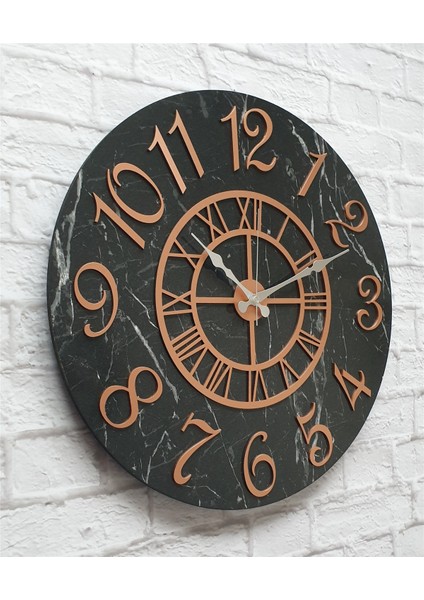 Mermer Desenli Duvar Saati ile Daldaki Kuş ve Hayat Ağacı Tablo fiyatları