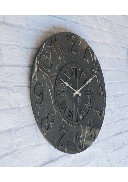 Mermer Desenli Duvar Saati ile Daldaki Kuş ve Hayat Ağacı Tablo modelleri