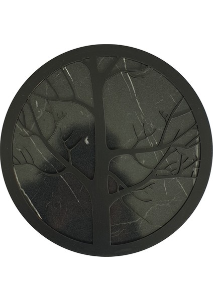 Mermer Desenli Duvar Saati ile Daldaki Kuş ve Hayat Ağacı Tablo fırsatları