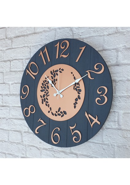 Antrasit Renkli Yuvarlak Duvar Saati Çap 50 cm modelleri