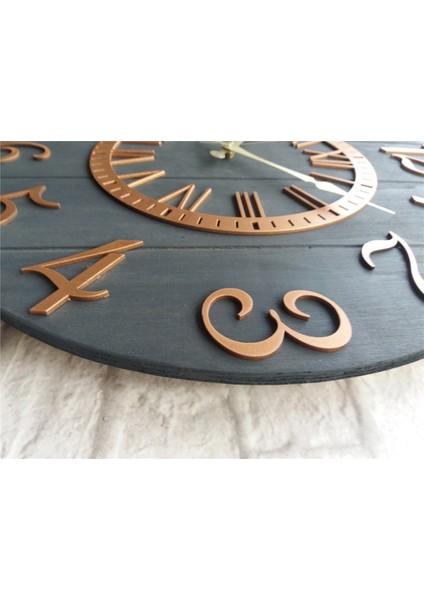 Antrasit Renkli Yuvarlak Duvar Saati Çap 50 cm fırsatları