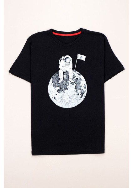 Flag Astronot Baskılı Tshirt
