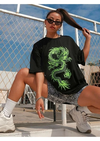 Green Dragon Baskılı Tshirt