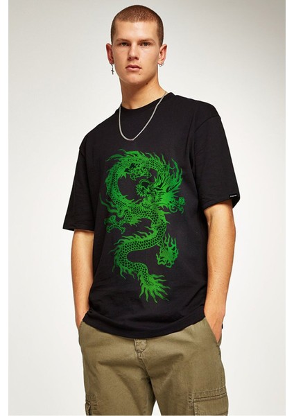 Green Dragon Baskılı Tshirt